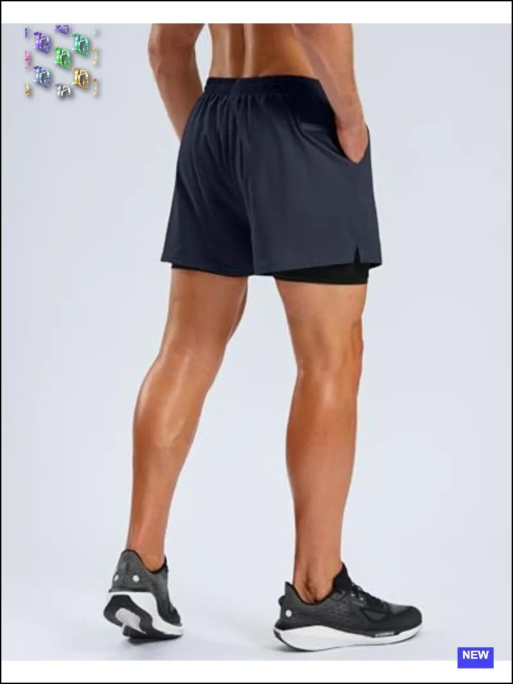 Men's 2-in-1 Running Shorts with Liner, Quick-Dry 4-Pocket Athletic Shorts